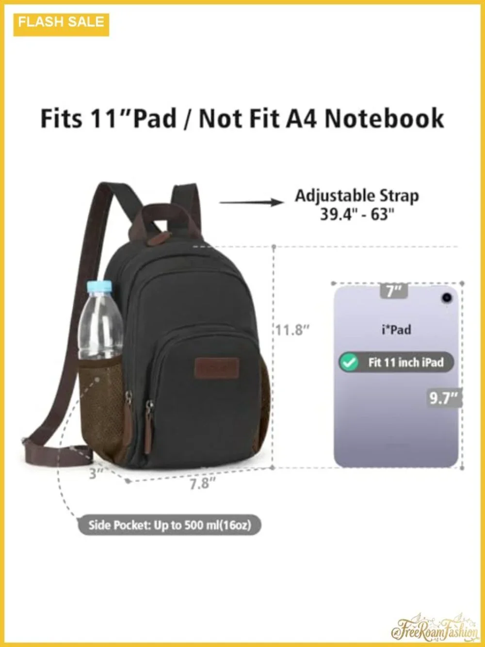 Convertible Sling Backpack Purse for Women, 8 Pockets Water Resistant, Fits 11